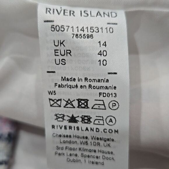 River Island Tweed Cropped Blazer jacket Size 10 Clueless Light Academia Preppy - Picture 12 of 14